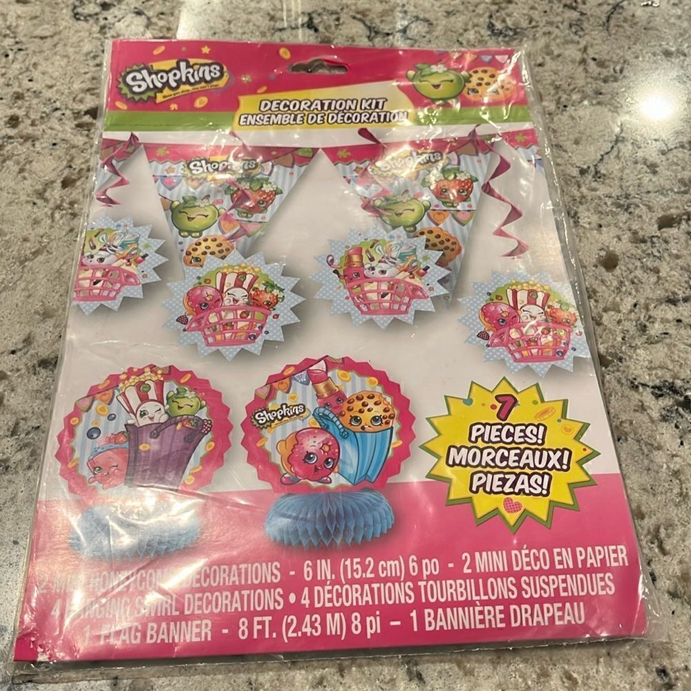 Shopkins Birthday Party Decoration Set 7 piece set New